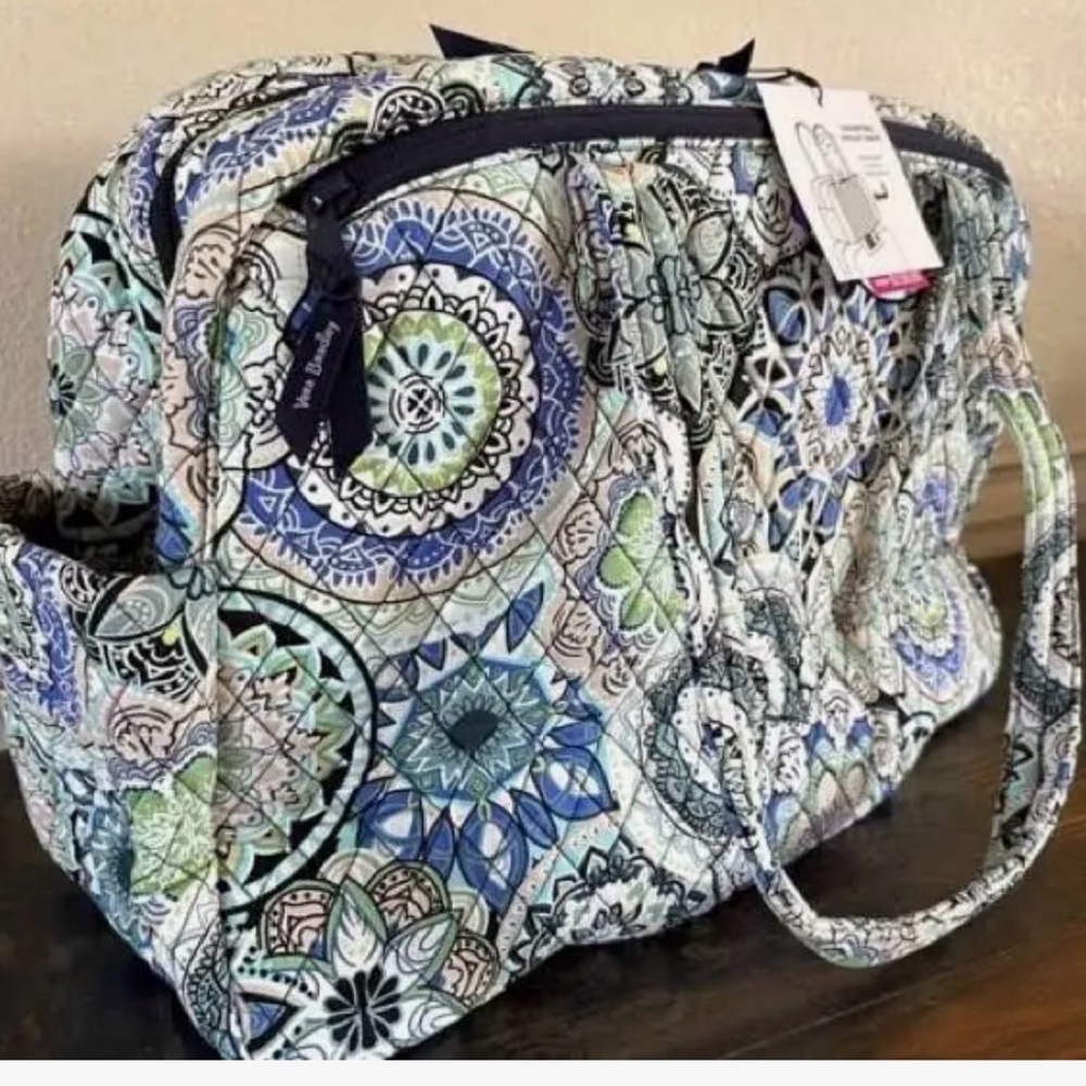 Vera Bradley Med Traveler Bag Rare Sketched Medallion Trolley Sleeve NWT